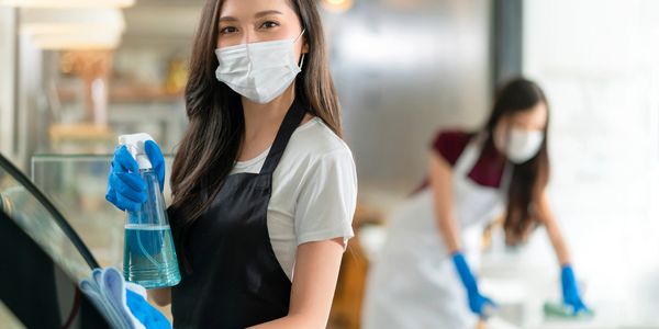 lady cleaning