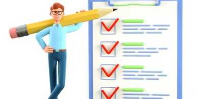 This image shows a checklist with the business completing a set of tasks for the client.