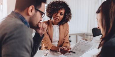 Three person discussion