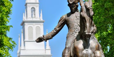 Philadelphia historic statue and church