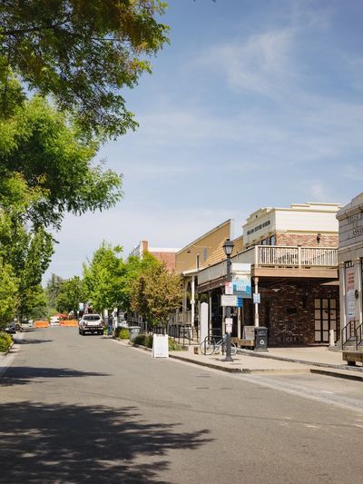 empty road with car parking and Side shop 