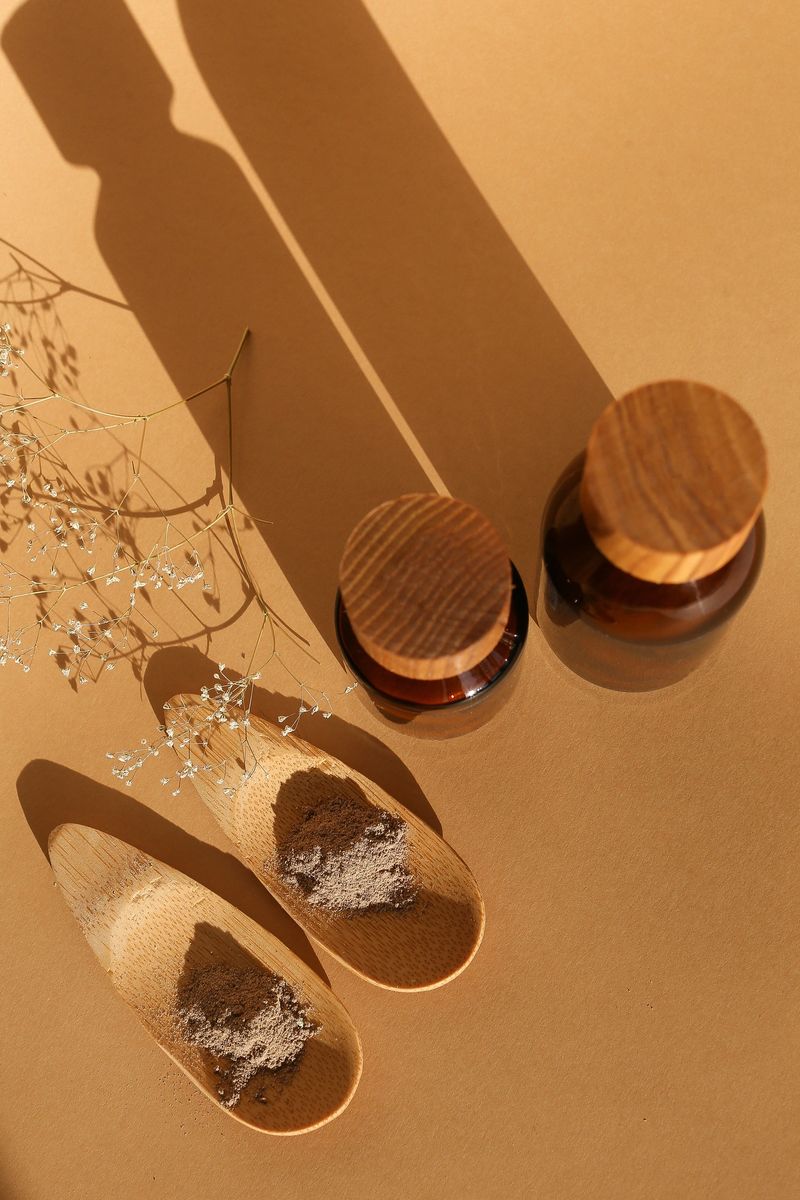 Ayurvedic face pack mask using Gram Flour besan, Haldi milk ubtan, scrub with wooden spoons