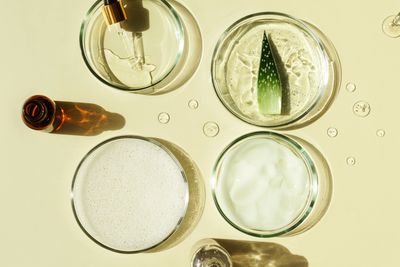 image or bottles with skincare ingredients