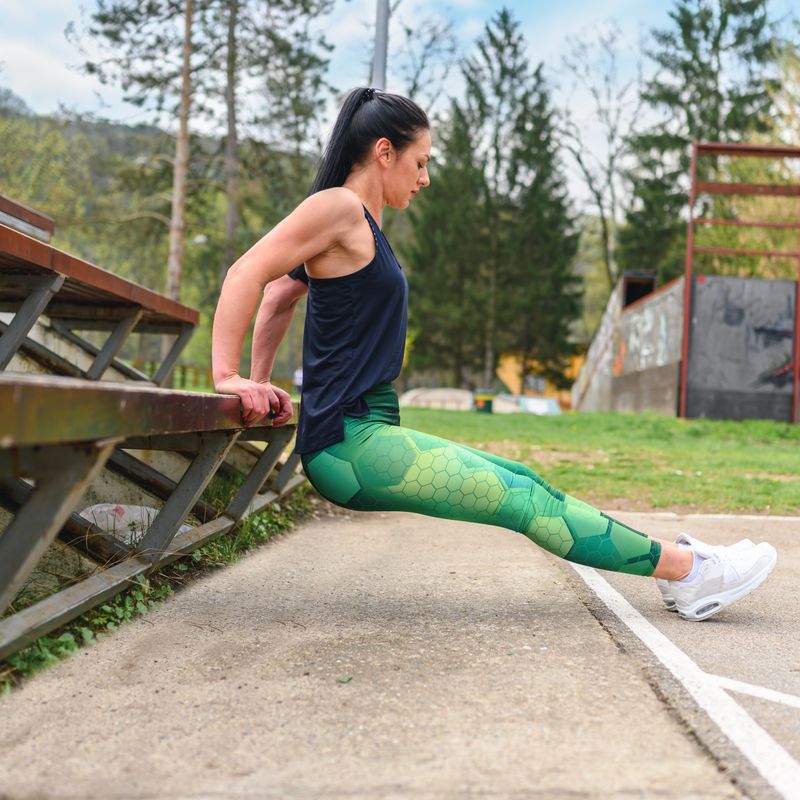 Sportswoman exercising outdoors