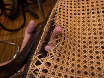 Furniture damage cane and rush