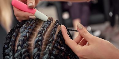 Weaving is a non-surgical hair restoration procedure in which real or synthetic hair fibers are atta