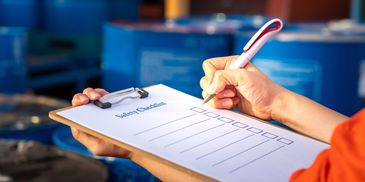 A safety checklist on a clipboard.