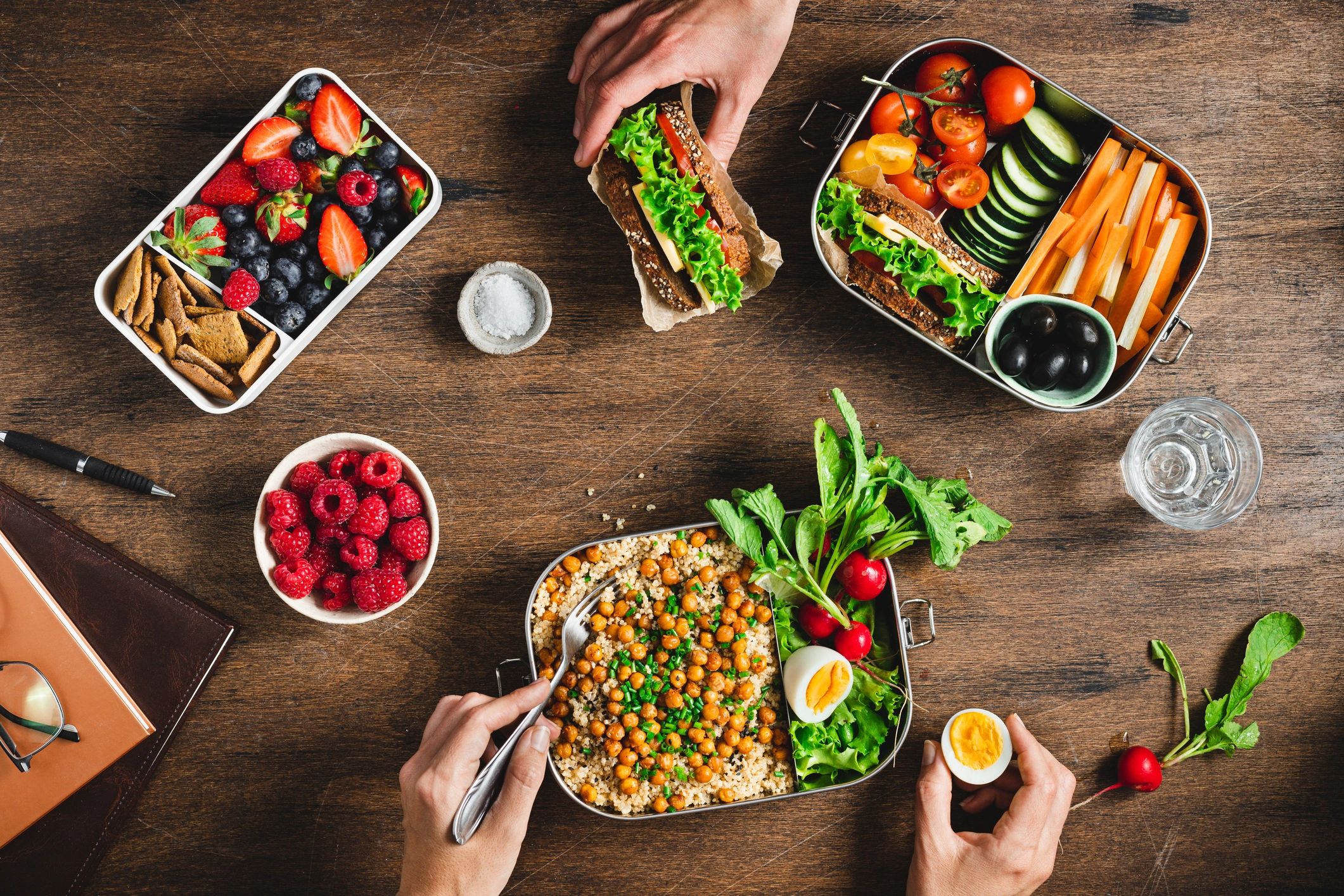 Healthy boxed lunches.