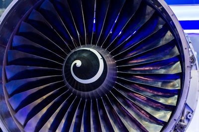 modern jet engine close-up