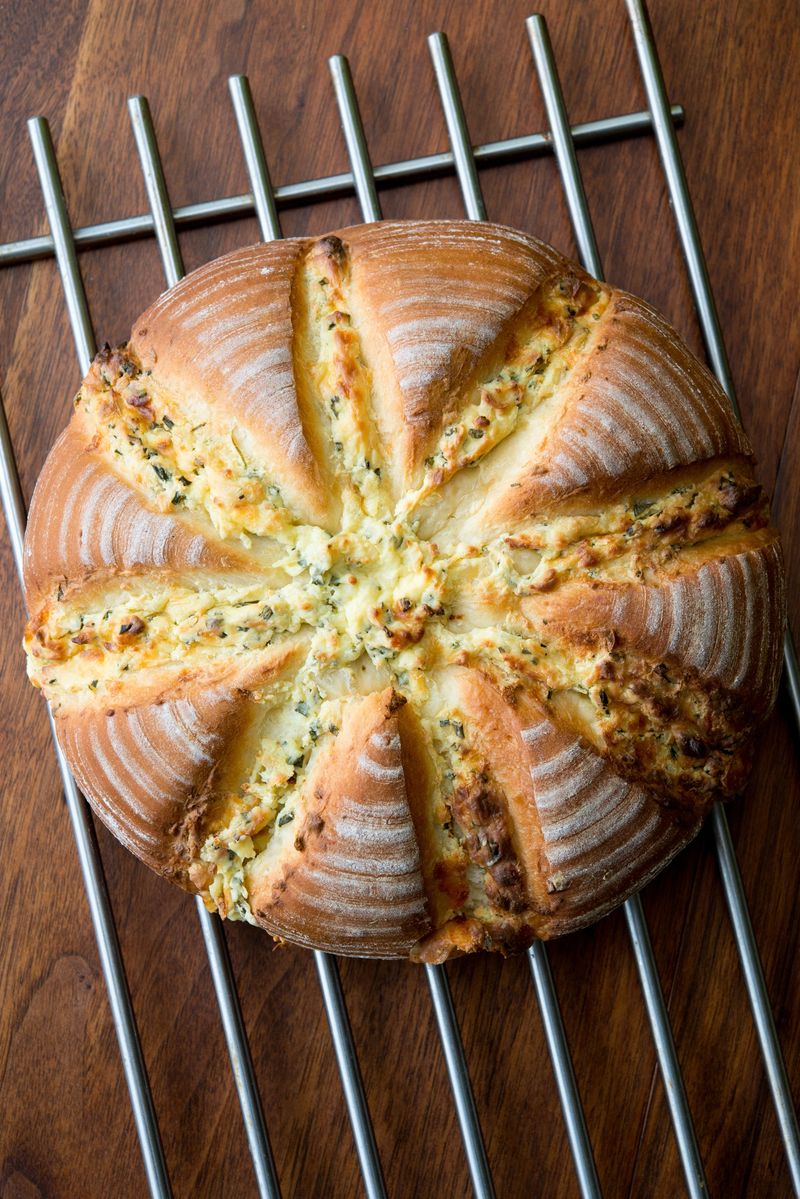 Artisan bread, with garlic butter