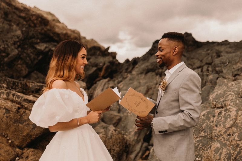 Young Black Couple Elope in Wales UK