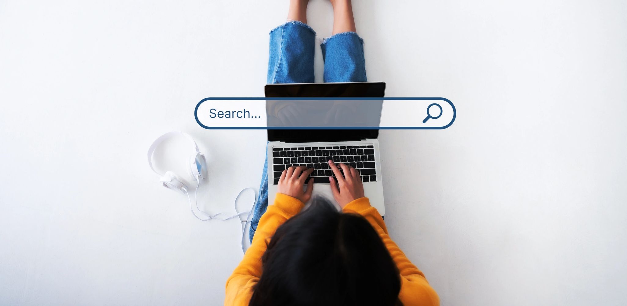 Person on laptop searching 