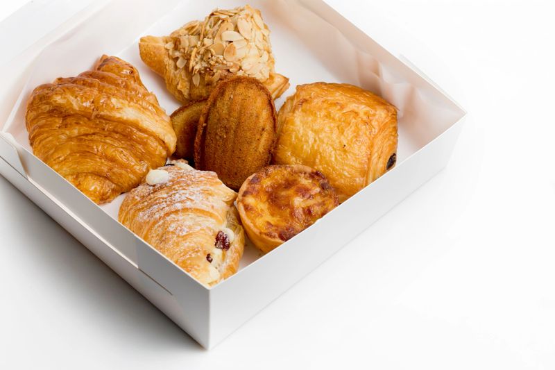 Fresh croissants and pastries home delivery in eco packaging