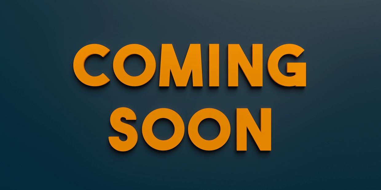 Orange text saying "COMING SOON" on dark background.