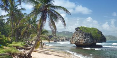 Beach on the Historic Barbados island