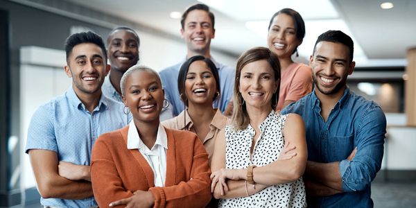 Group of happy customers for live scan fingerprinting