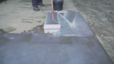 Concrete sealing garage floor