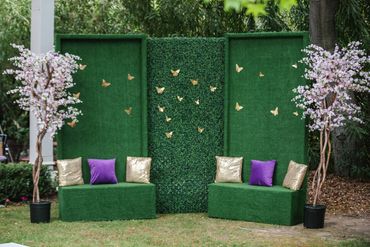Green backdrops custom event decorating in Jupiter and Palm Beach County