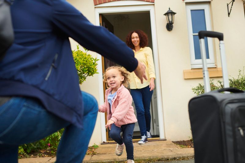 daddy's home from work trip