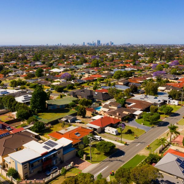 Aerial view of housing for Real Estate