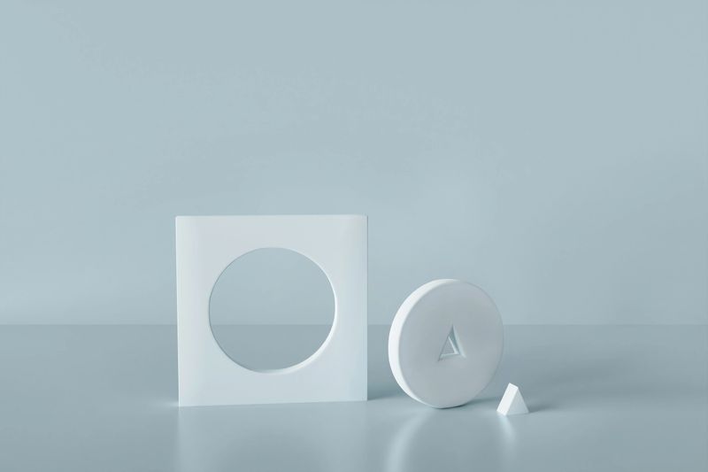 Abstract geometric background, blue composition - 3d render