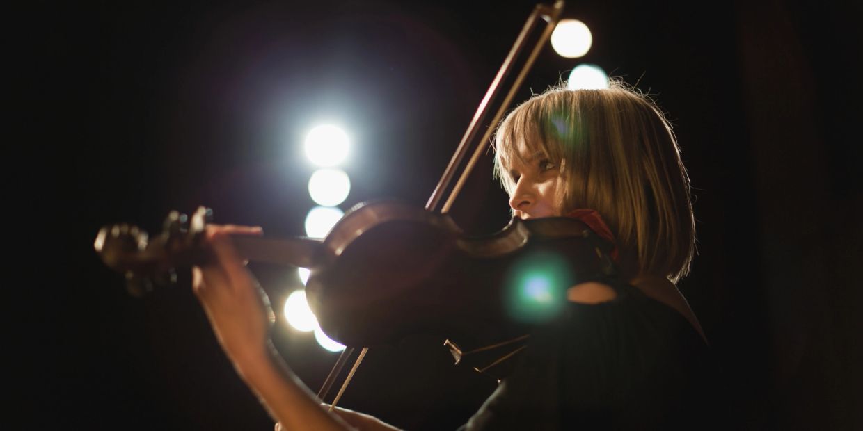 Chamber musicians in elegant performance
