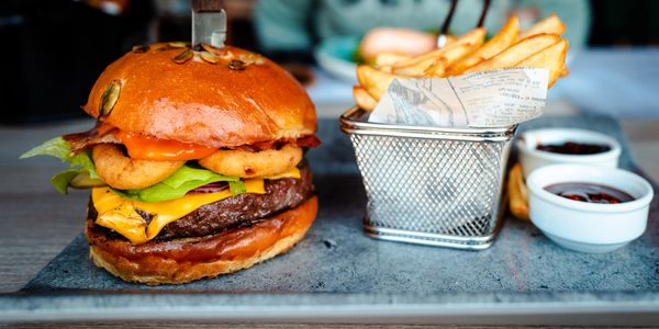 Juicy Burger and crispy fries