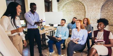 People at training session