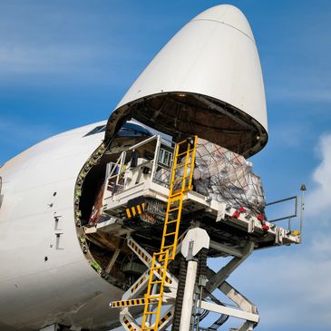 Loading a cargo plane with cargo 