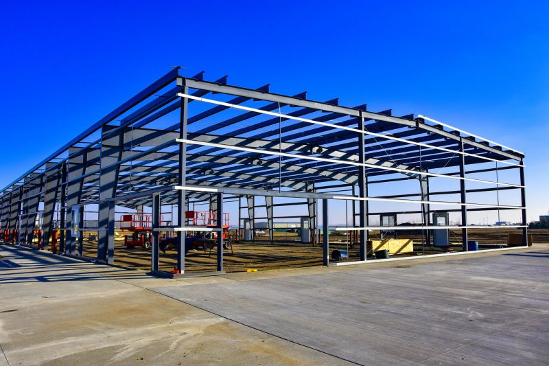New business under construction in growing urban area.