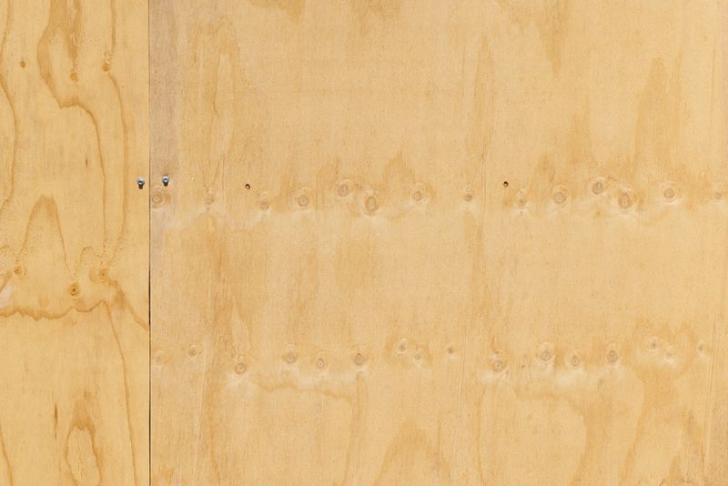 Section of a temporary wooden wall.