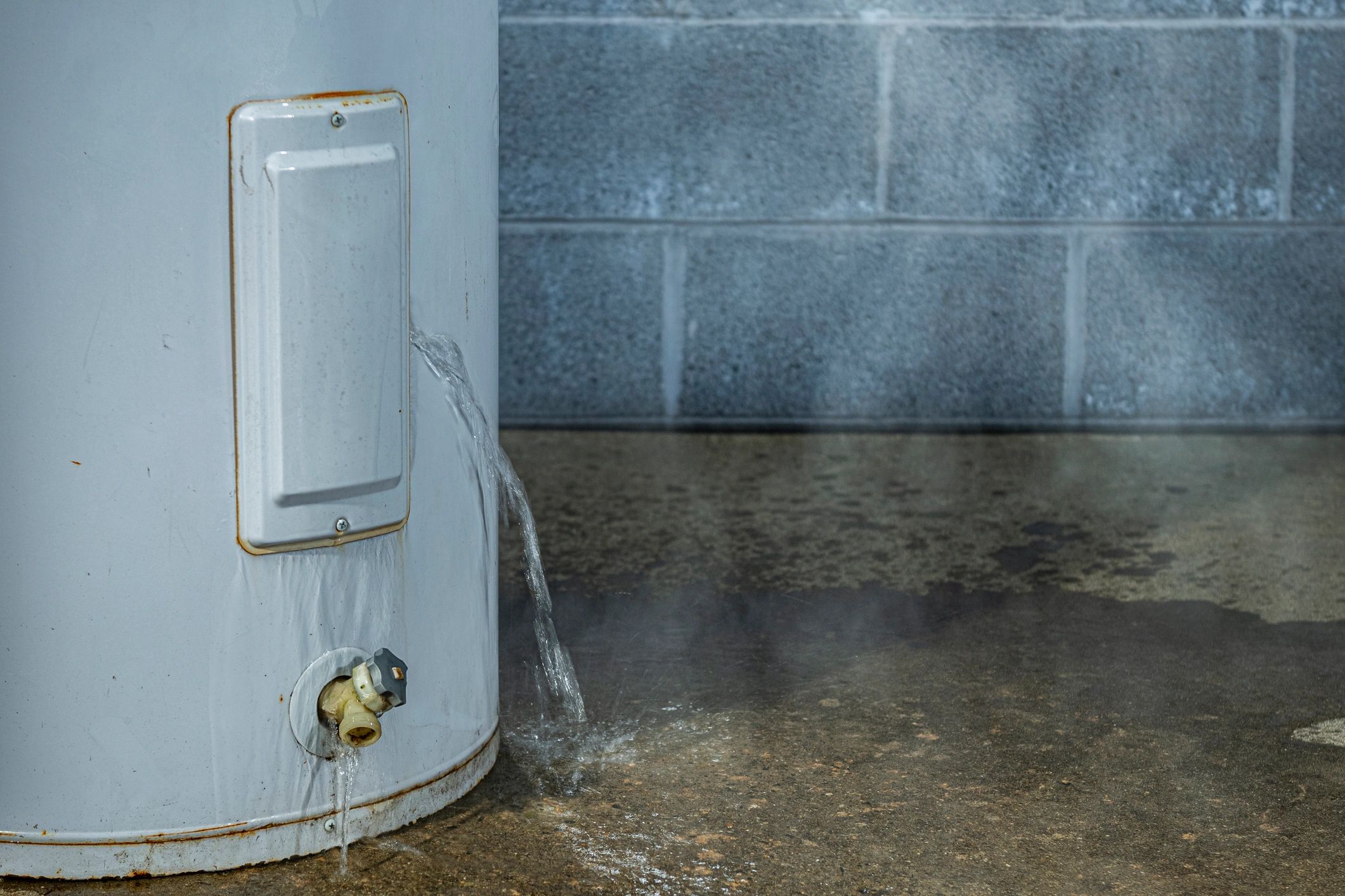 Water leak damage in a home