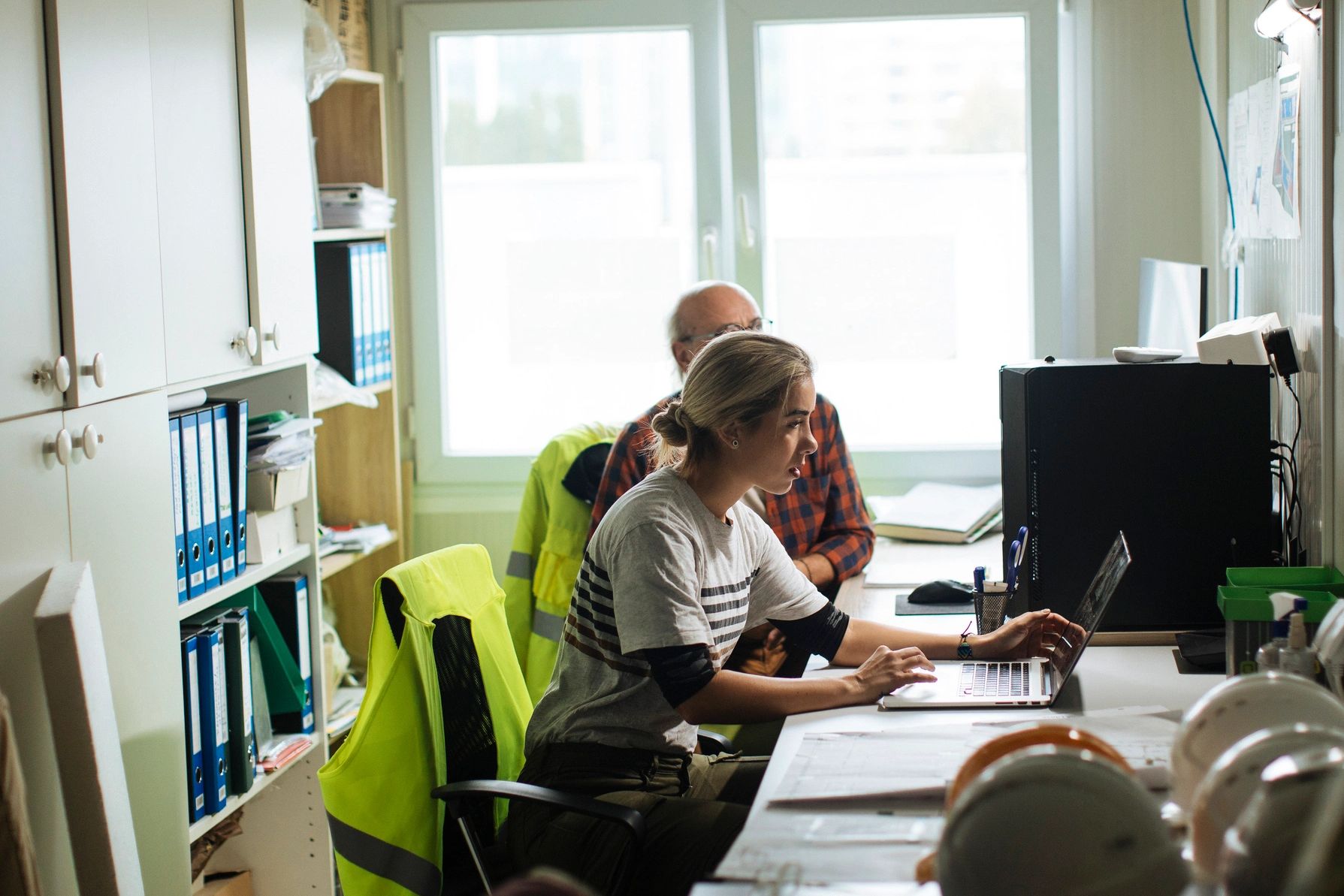 Construction company reviewing their business health solution from the Jonny Zane Agency