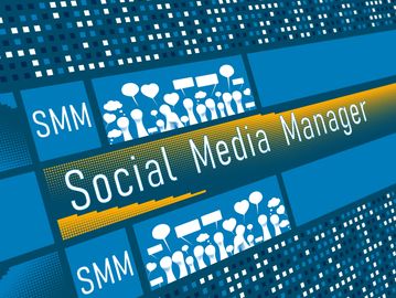 Digital graphic highlighting the role of a Social Media Manager.