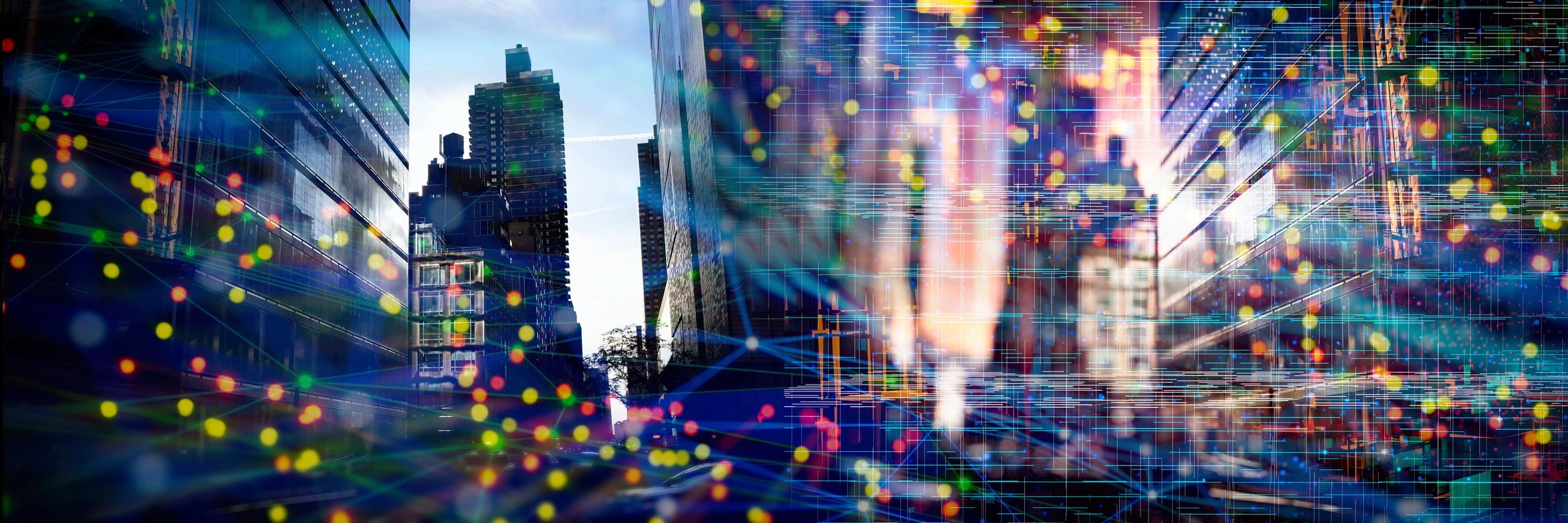 Panoramic view of NYC office buildings. Near NYC CPA providing tax preparation & accounting services