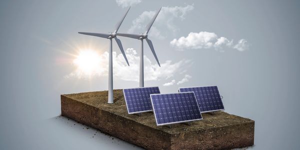 Solar panels installation under the sun.