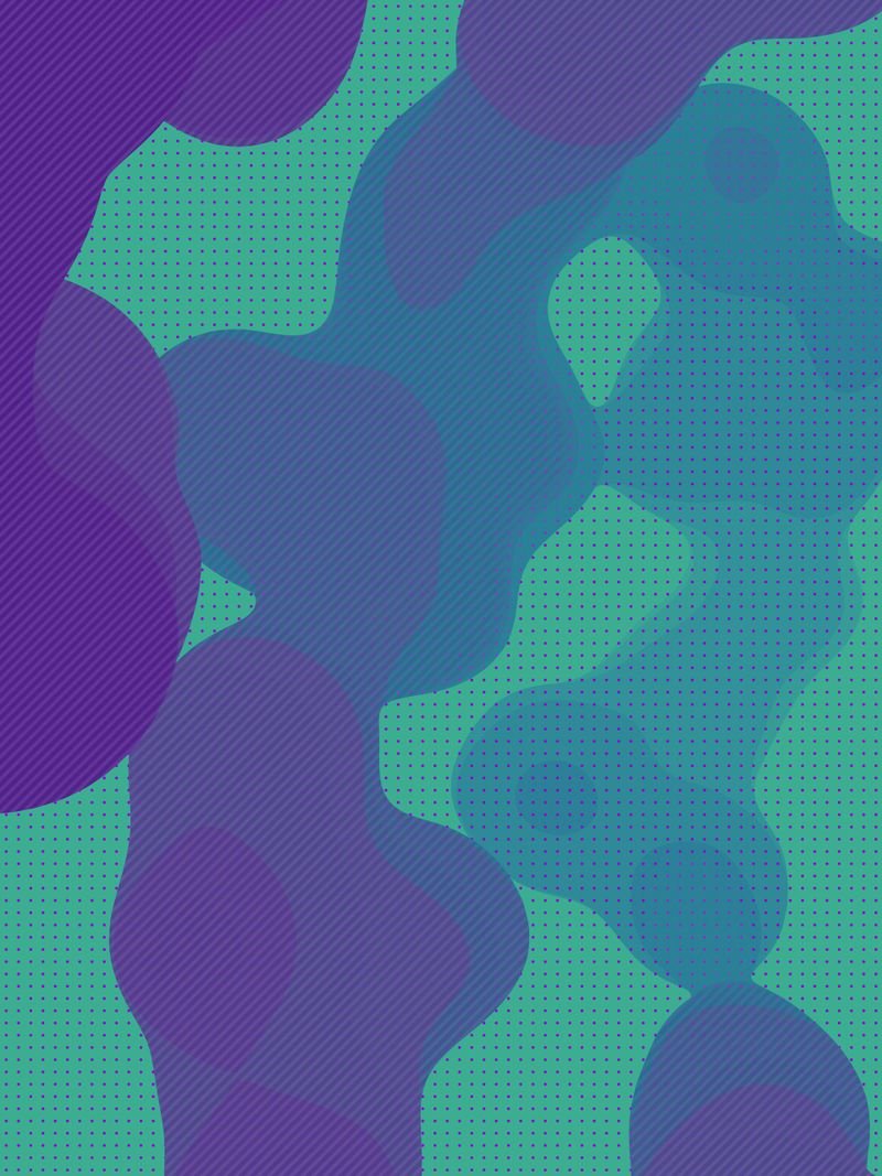 Flat multicolor organic shapes. Abstract 3d rendering art background. Floating liquid blobs. Modern minimal design. Wavy texture digital illustration