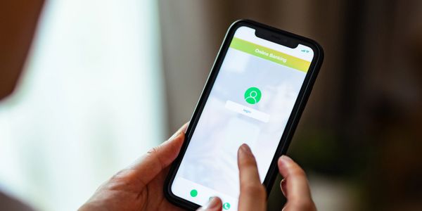 Person accessing app on a smartphone.
