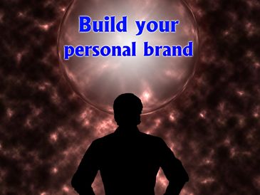 Silhouette of a person with text encouraging building a personal brand.