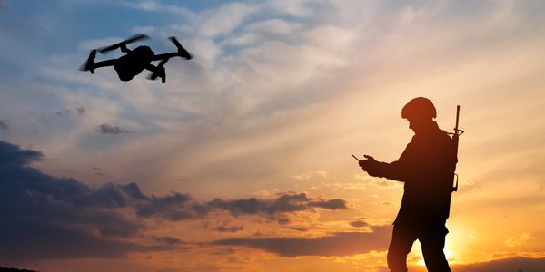 Soldier with drone. Make America safe. National security. 