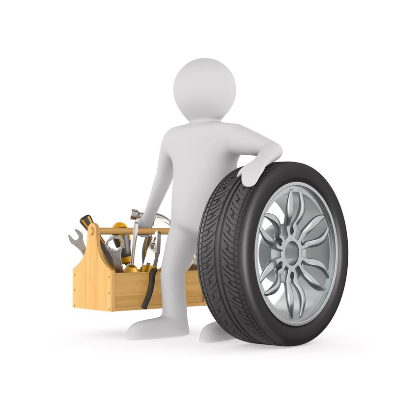 Car service on white background. Isolated 3D illustration