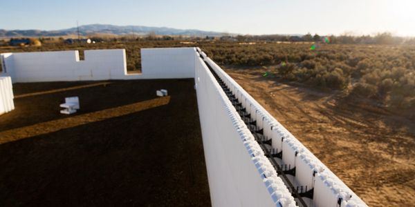 image of Insulated Concrete formwork foundation being installed on a beautiful landscape
