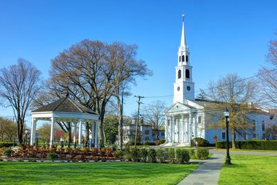 A church and gazebo in Norwalk, CT