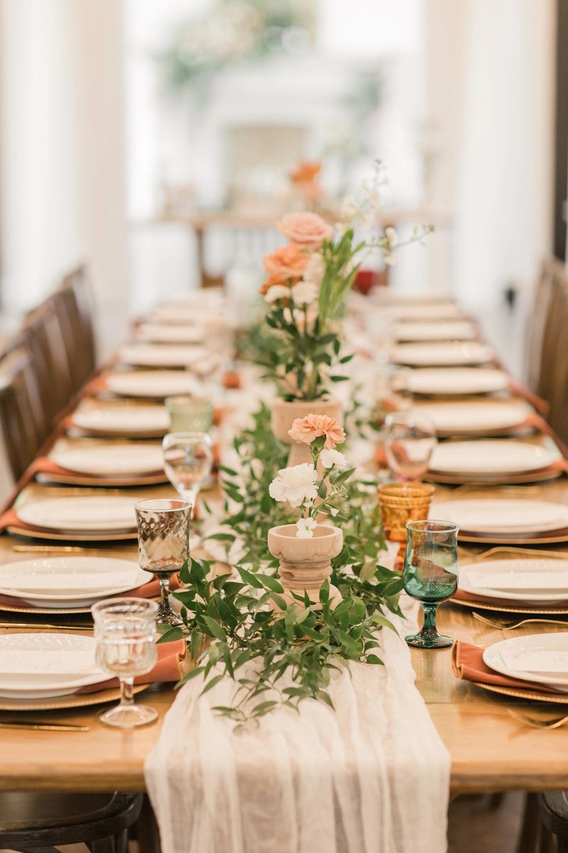 Chic Neutral, Romantic Rustic Modern Style Wedding Reception Decor at a Spring Wedding in Tennessee