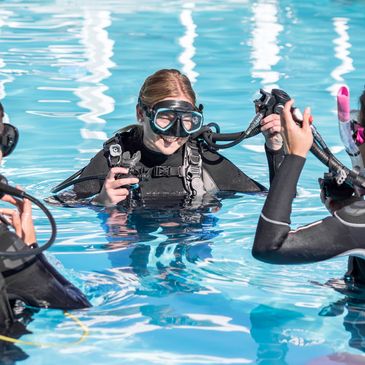 Trying scuba diving