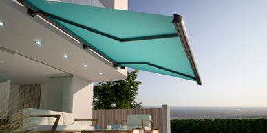 Motorized and smart awnings with lighting and an excellent way to control the sun. New Smyrna Beach