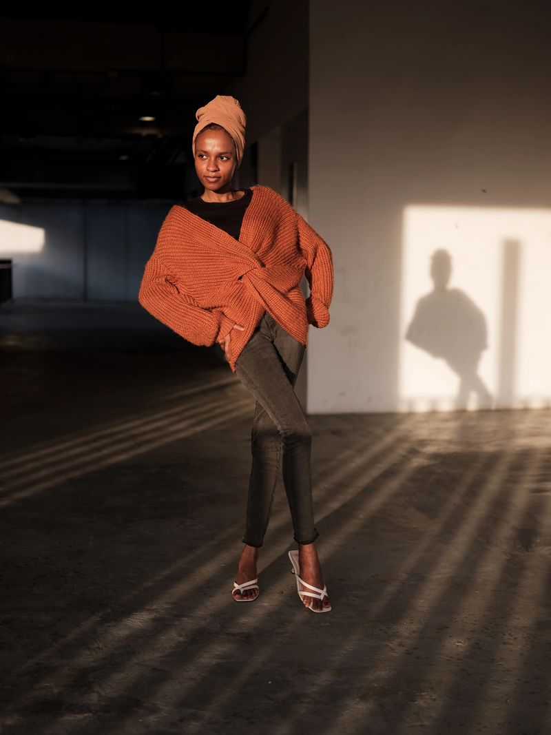 Beautiful natural dark skin tone women smiling with confidence