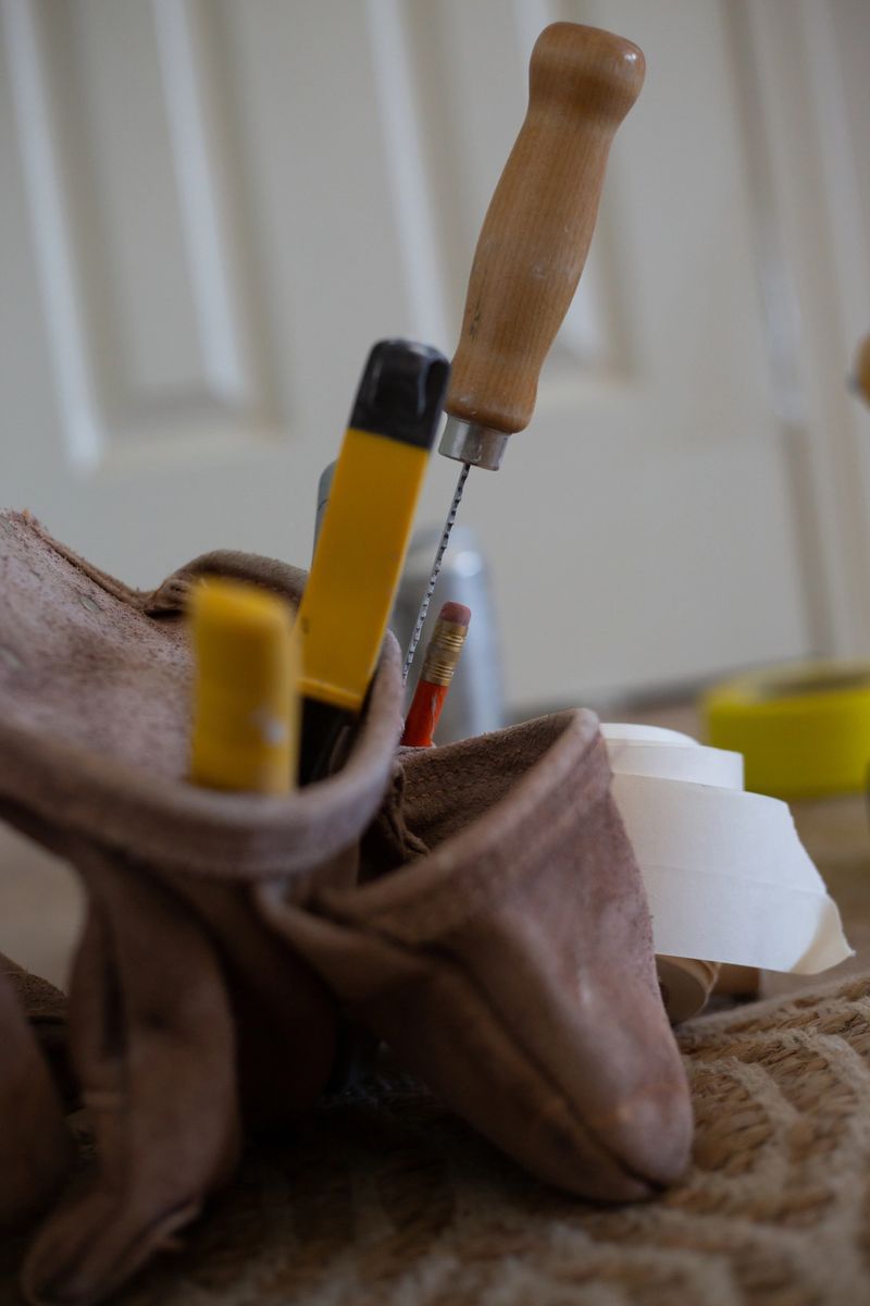 Drywall repair on a home renovation project.