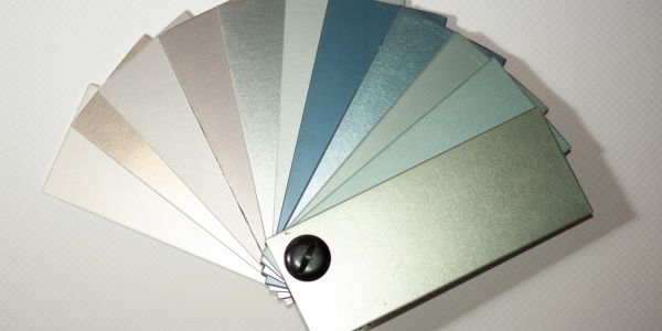 Metallic color swatch samples fanned out.