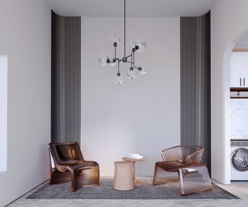 3d rendering,3d illustration, Interior Scene and  Mockup,Modern gray-brown style waiting room.